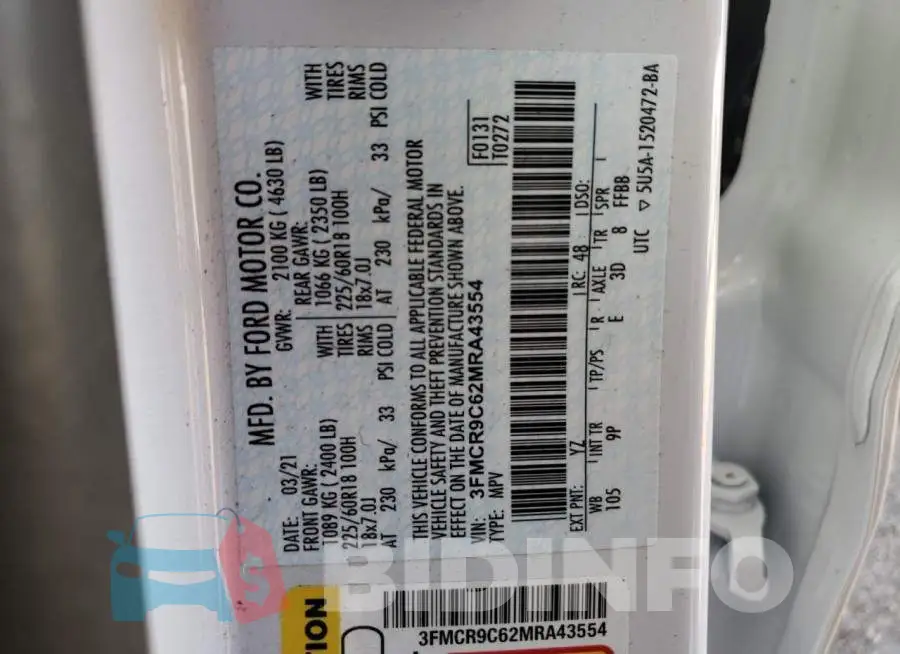 3FMCR9C62MRA43554 Photo# 13