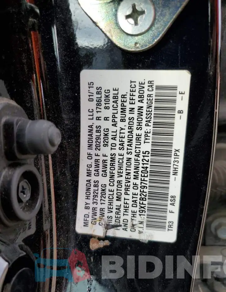 19XFB2F97FE041215 Photo# 13