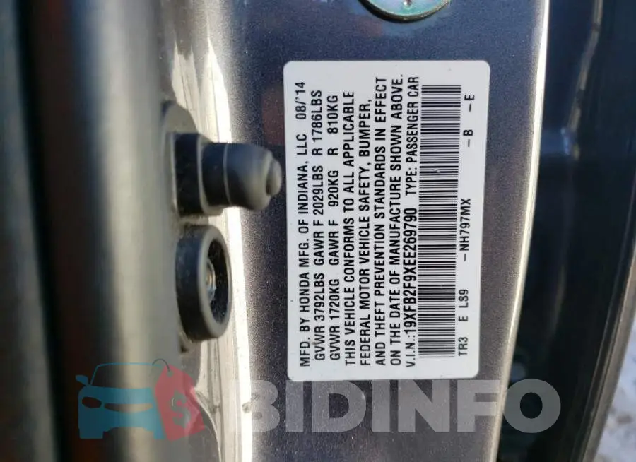 19XFB2F9XEE269790 Photo# 12