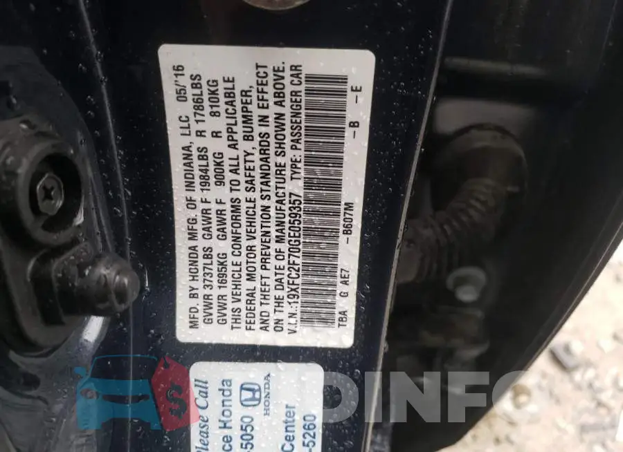 19XFC2F70GE059357 Photo# 12