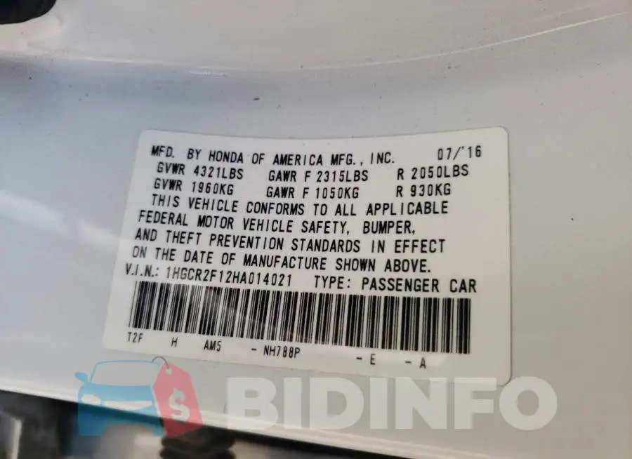 1HGCR2F12HA014021 Photo# 12