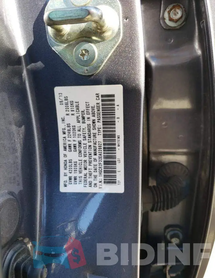 1HGCR2F32EA039627 Photo# 12