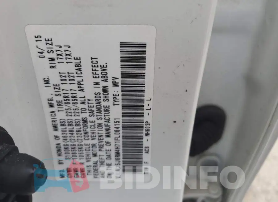 5J6RM4H71FL064151 Photo# 10