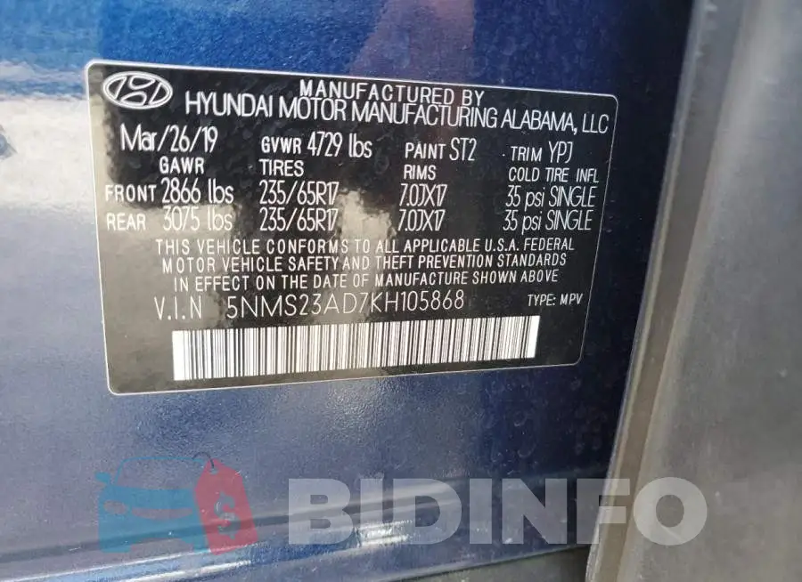 5NMS23AD7KH105868 Photo# 13