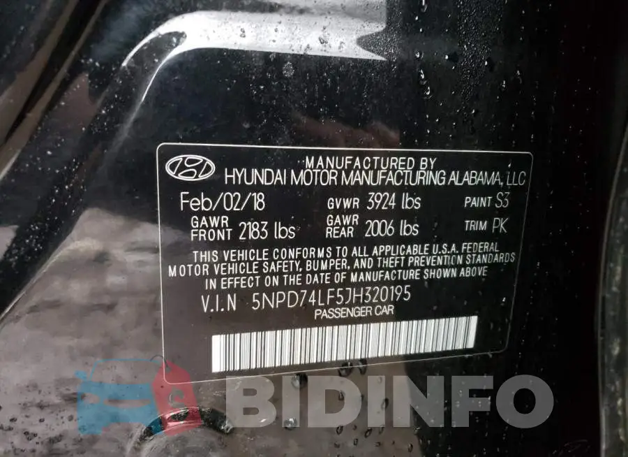 5NPD74LF5JH320195 Photo# 13