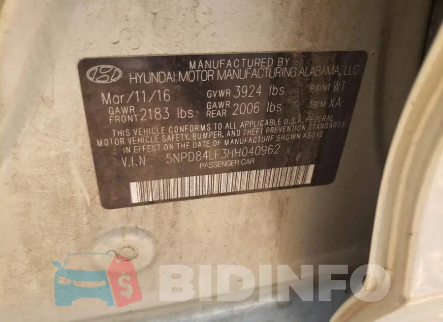 5NPD84LF3HH040962 Photo# 12