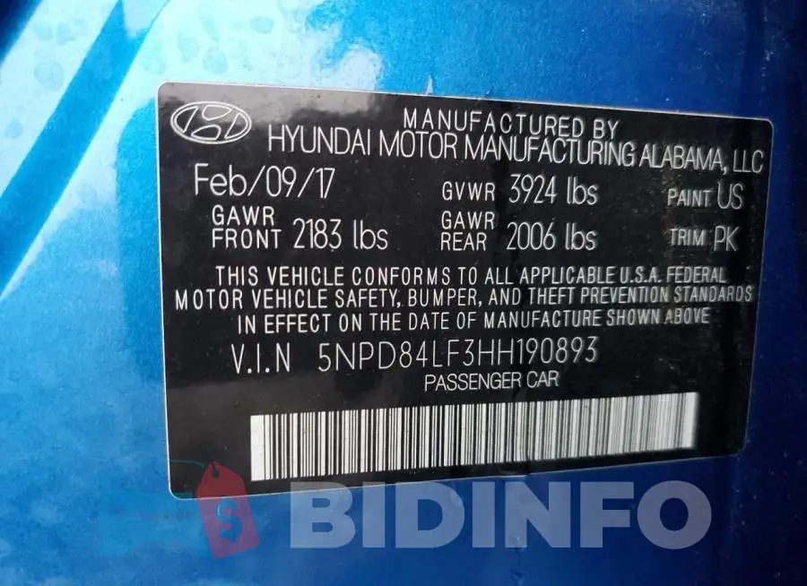 5NPD84LF3HH190893 Photo# 12