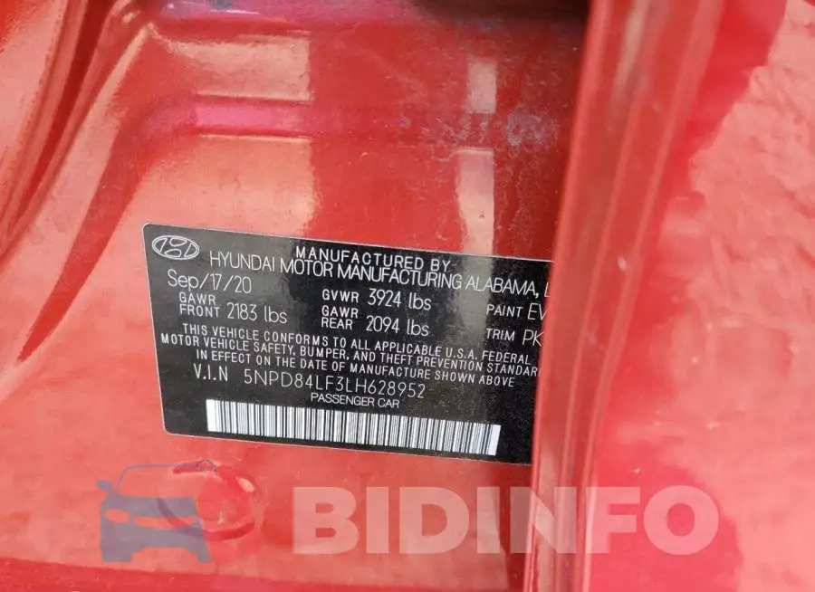 5NPD84LF3LH628952 Photo# 12