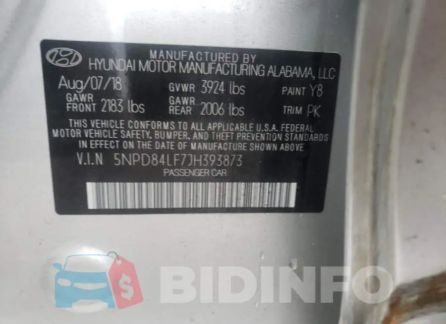 5NPD84LF7JH393873 Photo# 10