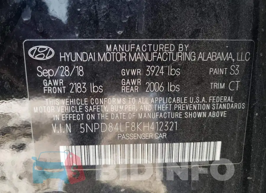 5NPD84LF8KH412321 Photo# 12