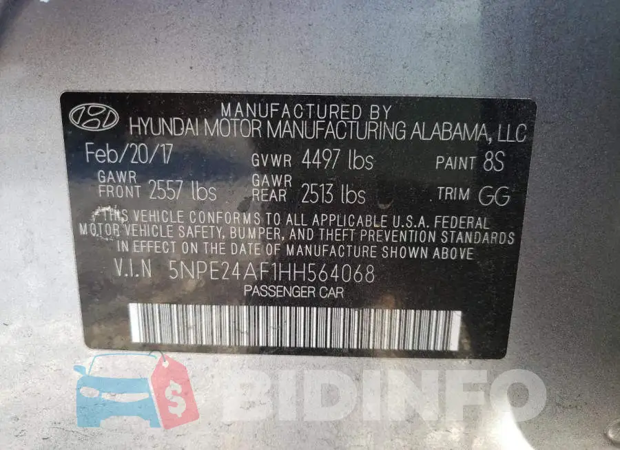 5NPE24AF1HH564068 Photo# 12
