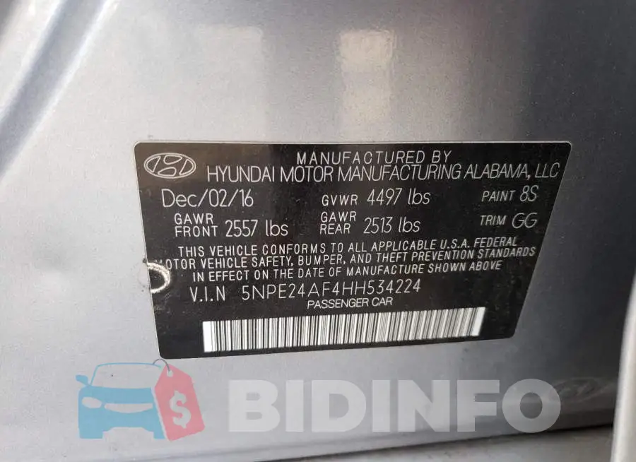 5NPE24AF4HH534224 Photo# 12