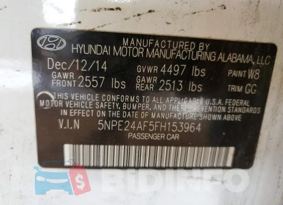 5NPE24AF5FH153964 Photo# 12