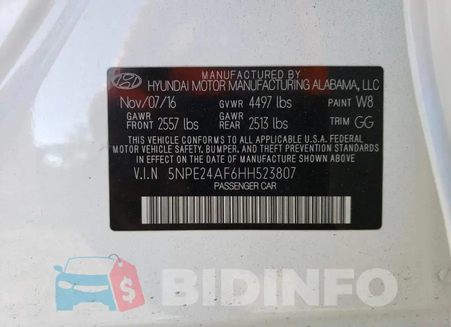 5NPE24AF6HH523807 Photo# 12