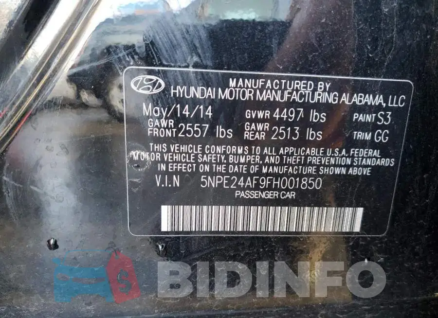 5NPE24AF9FH001850 Photo# 12