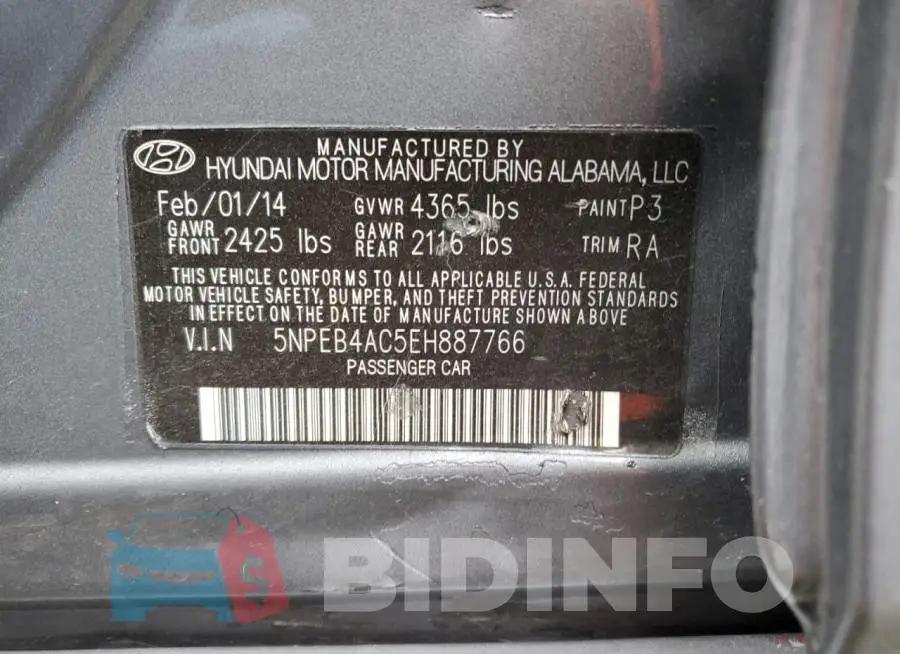 5NPEB4AC5EH887766 Photo# 12