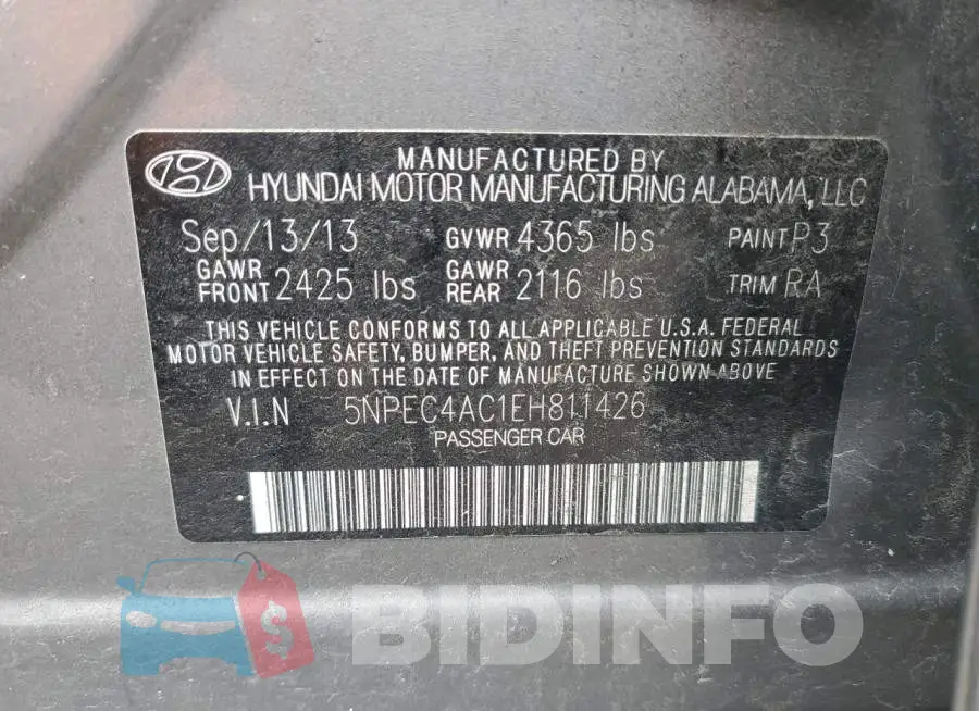 5NPEC4AC1EH811426 Photo# 12