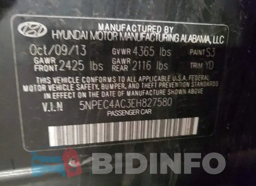 5NPEC4AC3EH827580 Photo# 13