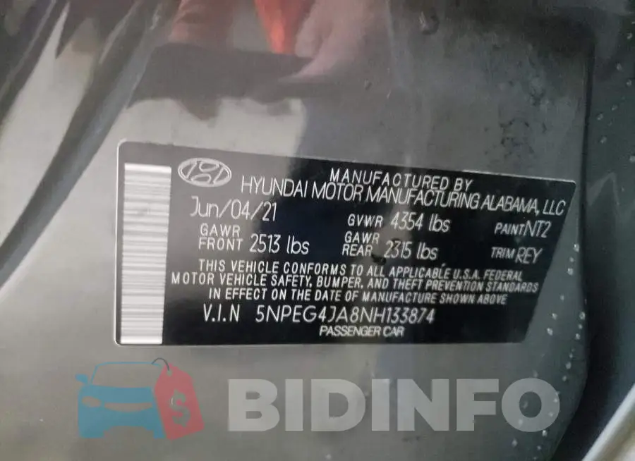 5NPEG4JA8NH133874 Photo# 10