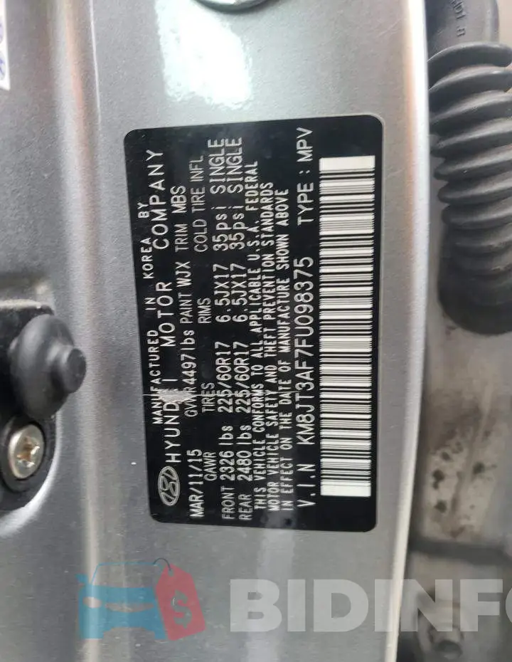 KM8JT3AF7FU098375 Photo# 13
