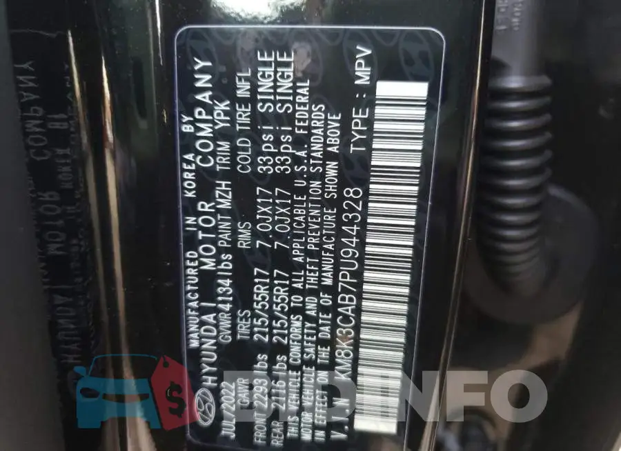 KM8K3CAB7PU944328 Photo# 14