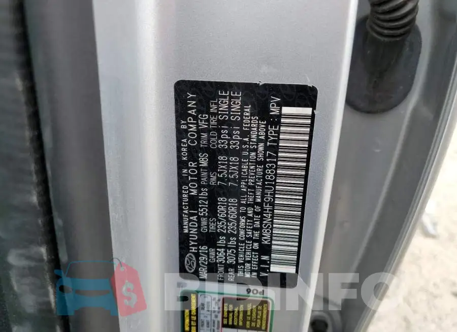 KM8SN4HF9HU188317 Photo# 13