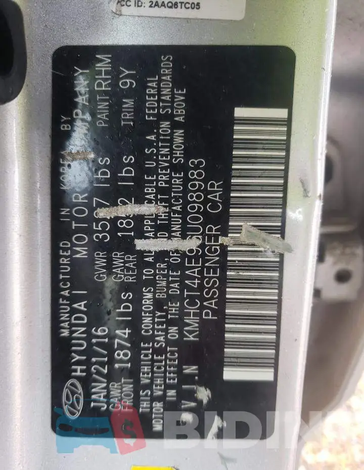 KMHCT4AE9GU098983 Photo# 12