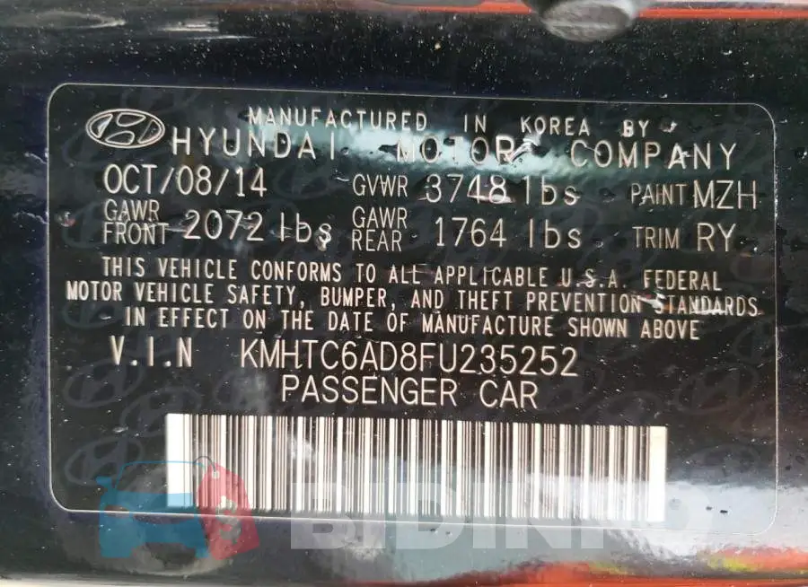KMHTC6AD8FU235252 Photo# 13
