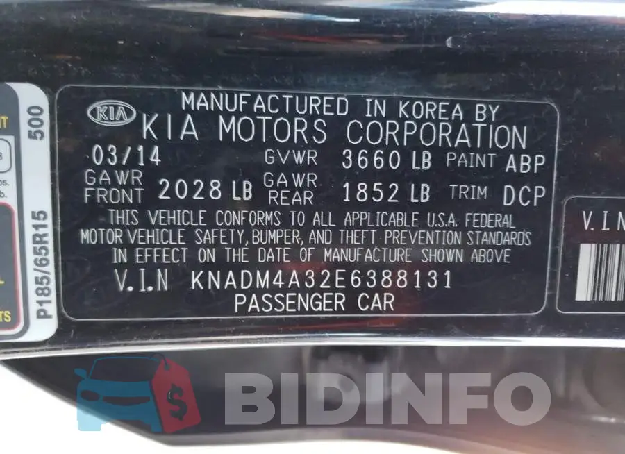 KNADM4A32E6388131 Photo# 12