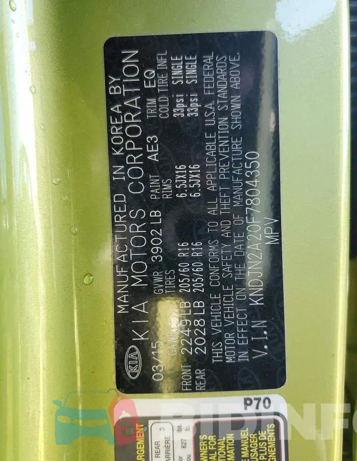 KNDJN2A20F7804350 Photo# 12