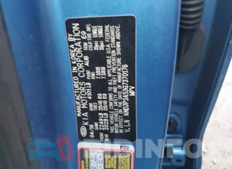 KNDJP3A53G7370176 Photo# 13