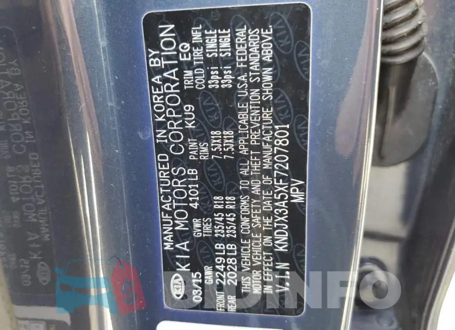 KNDJX3A5XF7207801 Photo# 13