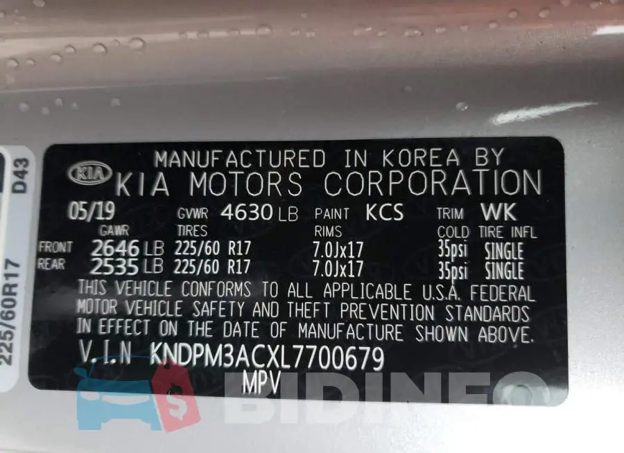 KNDPM3ACXL7700679 Photo# 13