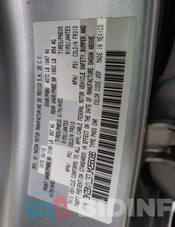 3MZBN1L37JM256086 Photo# 13