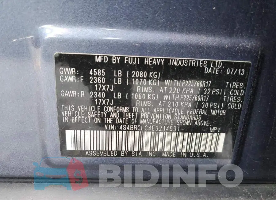4S4BRCLC4E3214531 Photo# 12