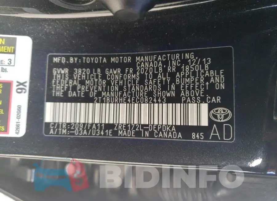 2T1BURHE4EC082443 Photo# 12