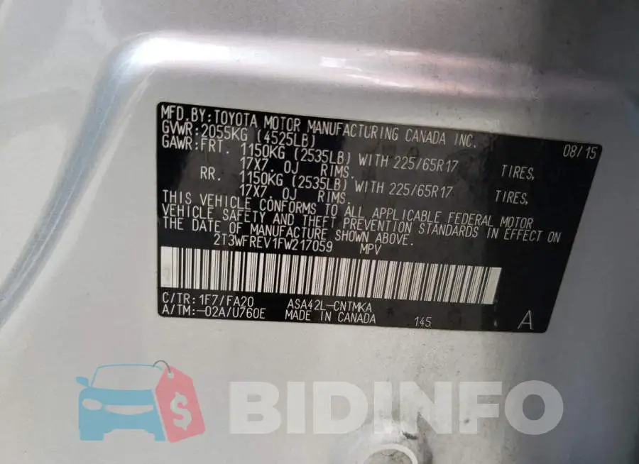 2T3WFREV1FW217059 Photo# 12
