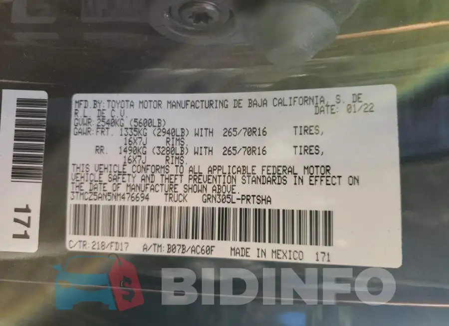 3TMCZ5AN5NM476694 Photo# 12