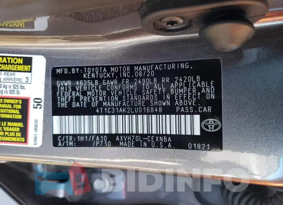 4T1C31AK2LU016848 Photo# 12