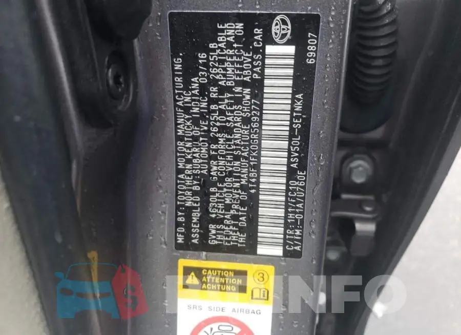 4T4BF1FK0GR569277 Photo# 13