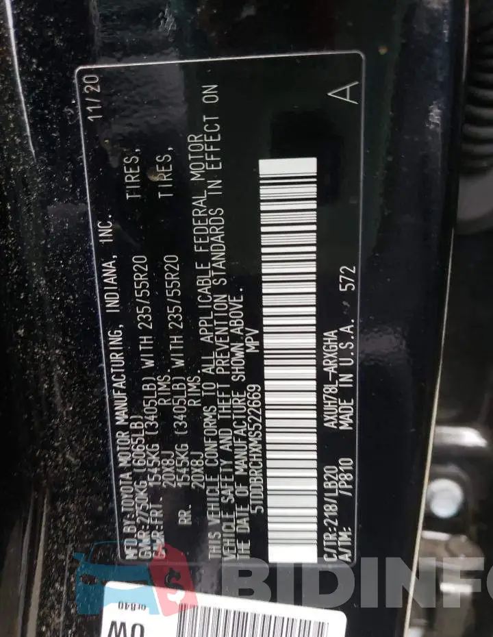 5TDDBRCHXMS522669 Photo# 14