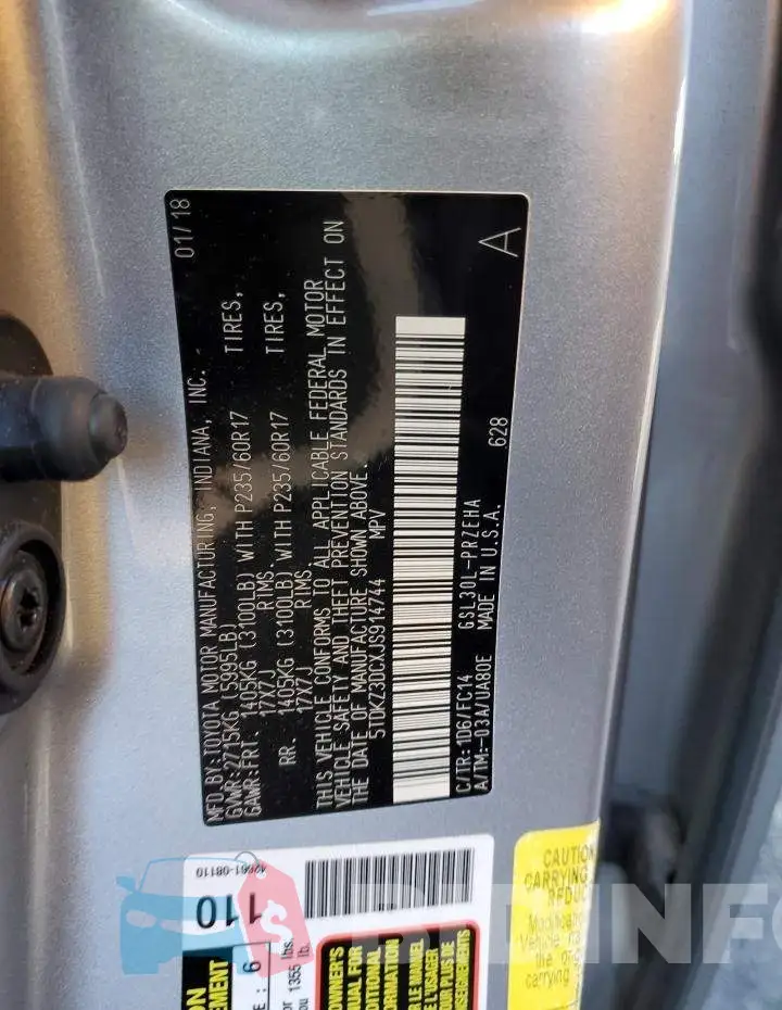 5TDKZ3DCXJS914744 Photo# 13