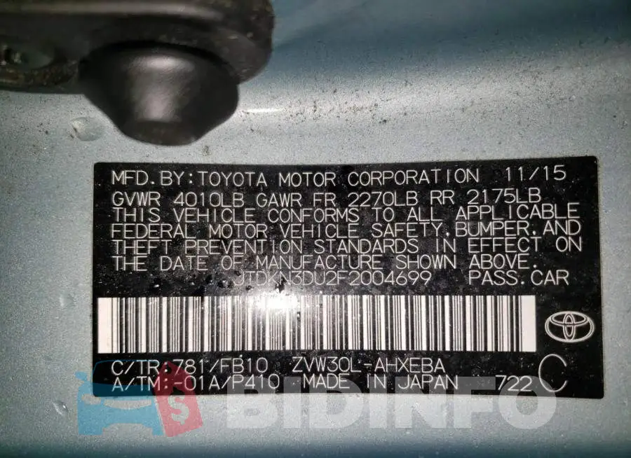 JTDKN3DU2F2004699 Photo# 13