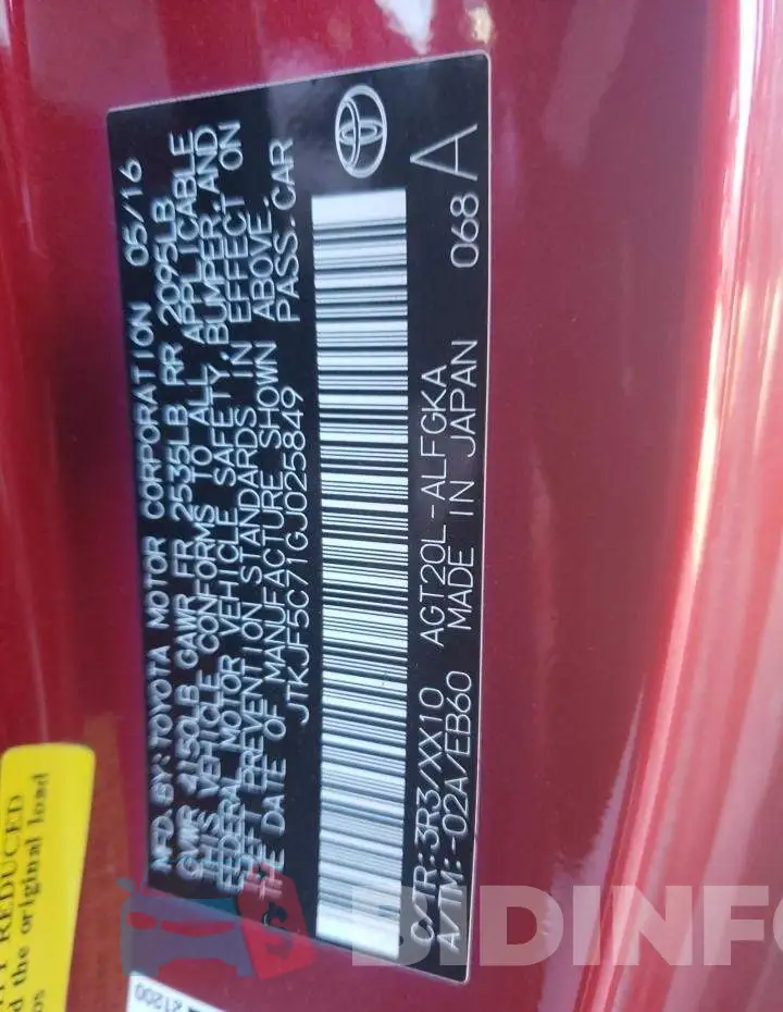 JTKJF5C71GJ025849 Photo# 10