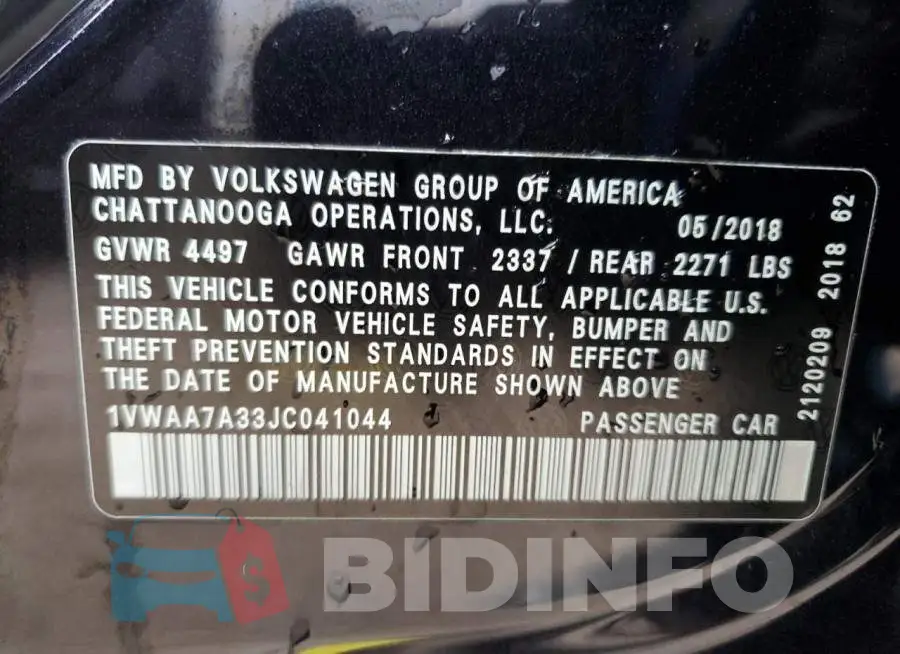1VWAA7A33JC041044 Photo# 13