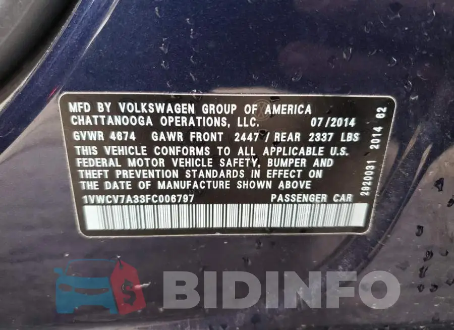 1VWCV7A33FC006797 Photo# 12