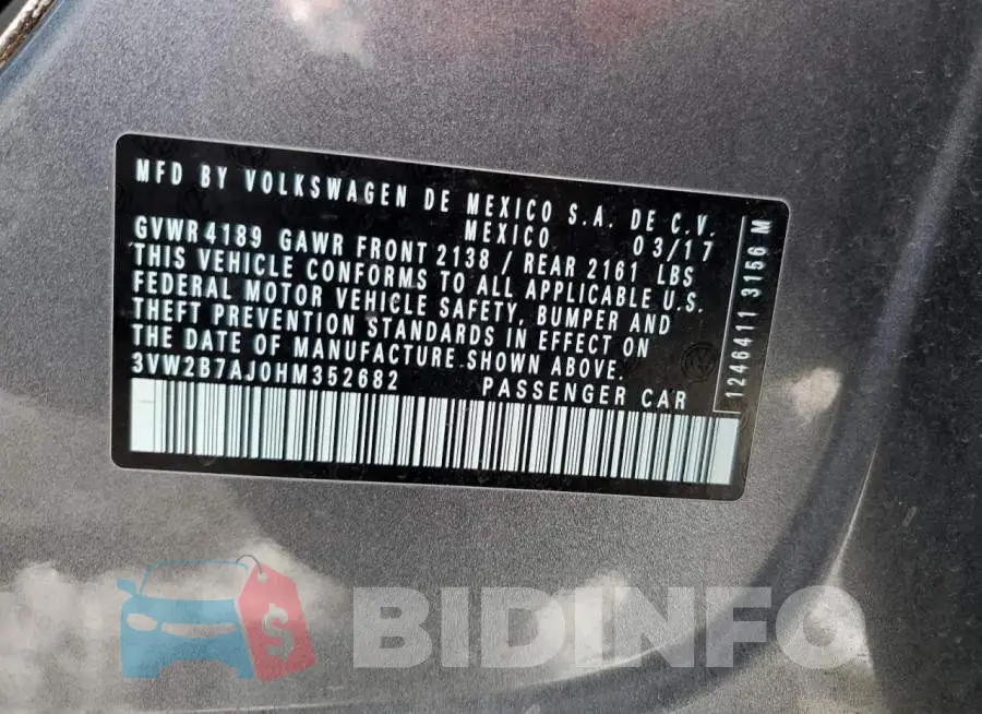 3VW2B7AJ0HM352682 Photo# 12