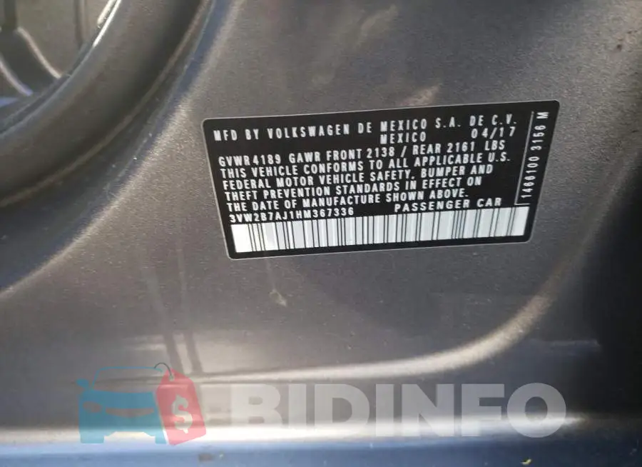 3VW2B7AJ1HM367336 Photo# 12