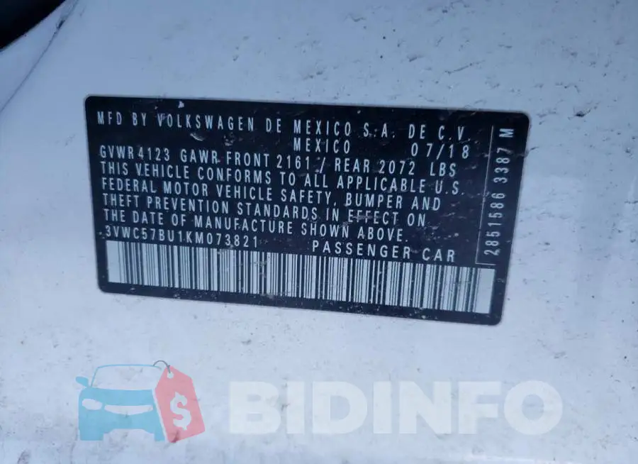 3VWC57BU1KM073821 Photo# 13