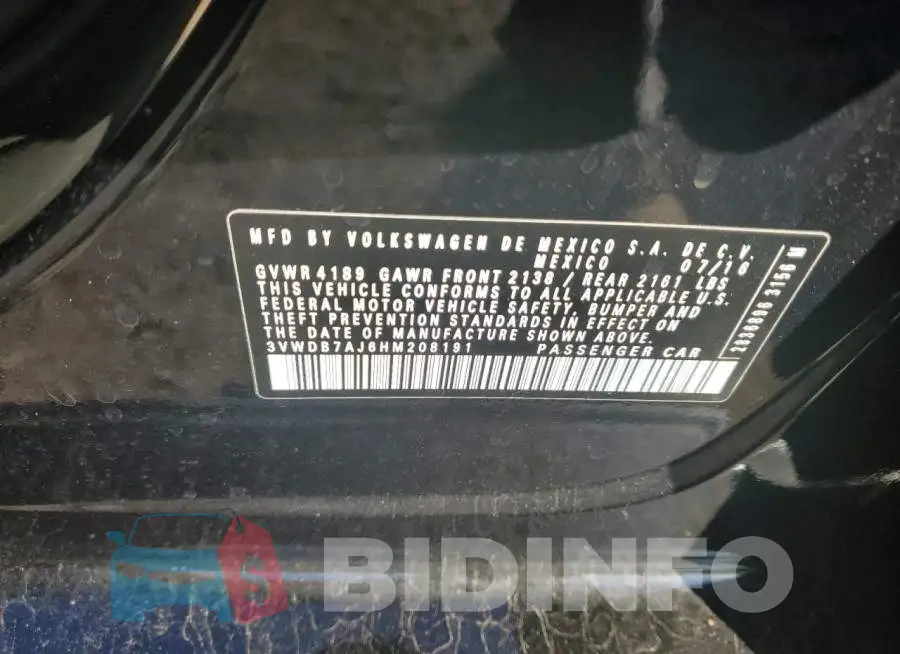 3VWDB7AJ6HM208191 Photo# 12